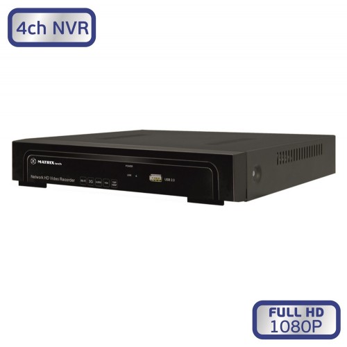 Видеорегистратор NVR Full HD MATRIXtech M-4IP Prime 4 канала